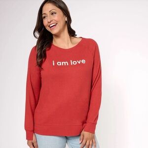 Peace Love World Comfy Affirmation Pullover Sweater Size XS